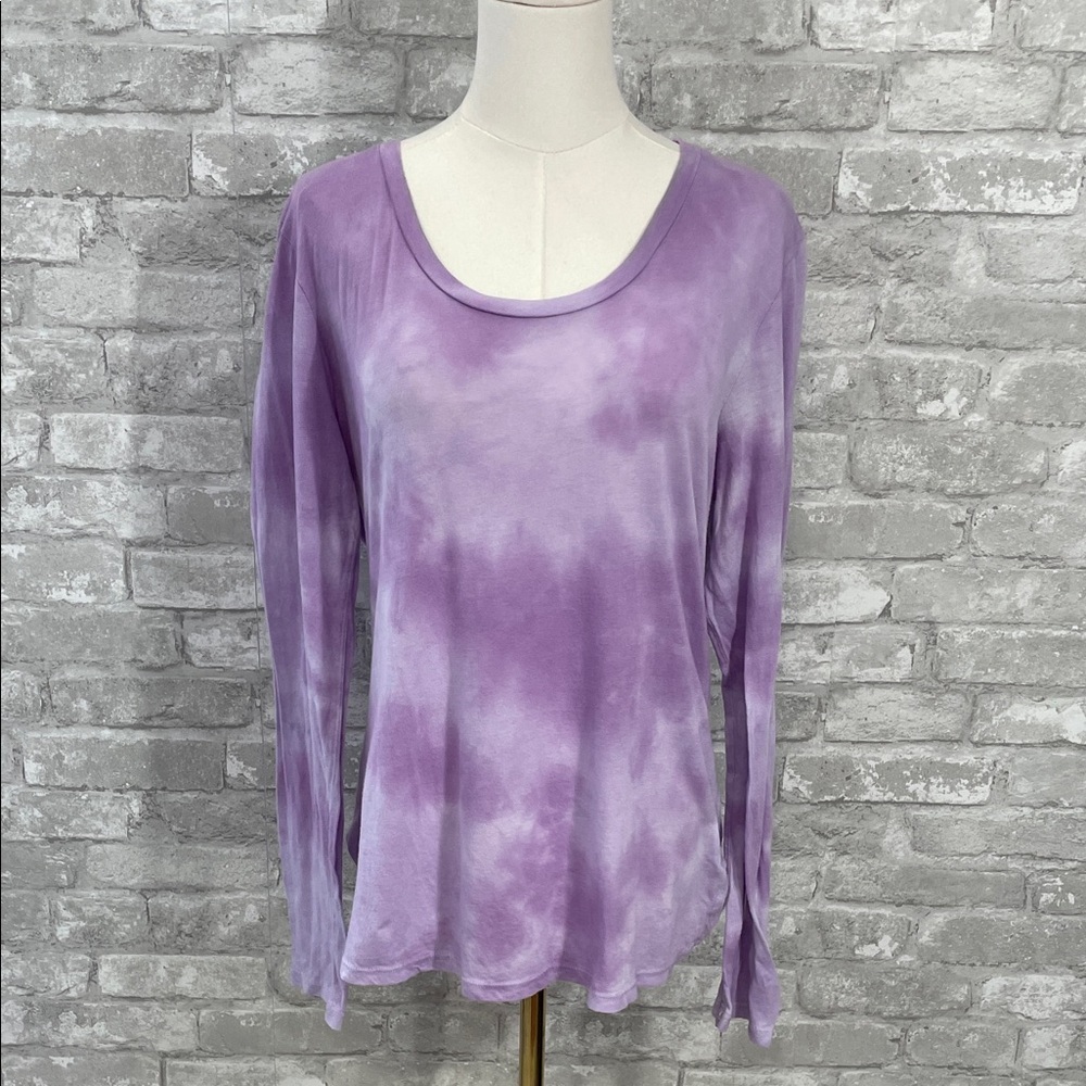 Sundry Lavender Tie-Dye long Sleeve Tee